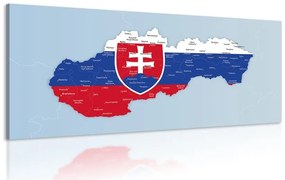 Obraz mapa Slovenska so štátnym znakom - 100x50