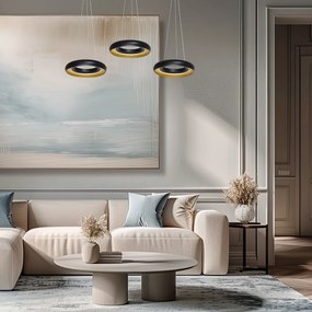 Závesné LED svietidlo Nero, 3x LED 36w, 4000k, g/b