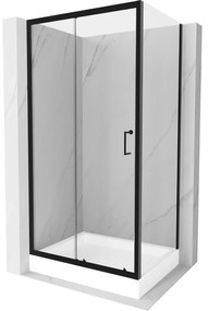 Mexen Apia sprchová kabína, posuvné dvere 120 x 80 cm, transparentnéné, čierna + závesný bidet Rio - 840-120-080-70-00-4510
