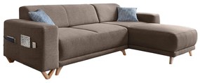 Hnedá rozkladacia/s úložným priestorom rohová pohovka Classy Sophie – Miuform