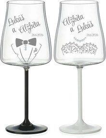 Svadobné poháre na víno Wedding s kryštálmi 2 ks