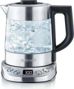 Severin WK 3473 - Rýchlovarná kanvica s filtrom 1 l, 2200 W / 230 V, nerezová oceľ/sklo