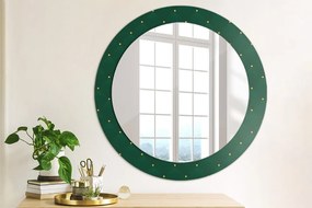 Okrúhle dekoračné zrkadlo s motívom Zelená luxusná šablóna fi 70 cm