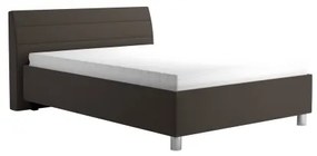Čalúnená posteľ s úložným priestorom a matracom DALMA 140x200 cm šedá/hnedá