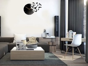 3D nalepovacie hodiny Swallows čierne