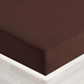 Froté napínacie prestieradlo FR-026 Čokoládovo hnedé 200 x 200 - výška 20 cm