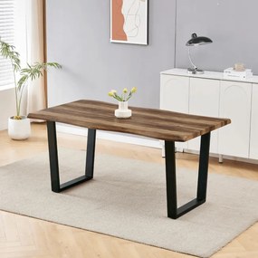 Jedálenský stôl HT-F4216 staré drevo / čierny