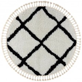Koberec BERBER CROSS kruh biely Fredzle berber marokánsky