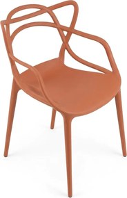 Sada 4 ks plastových stoličiek KATO, terakotová