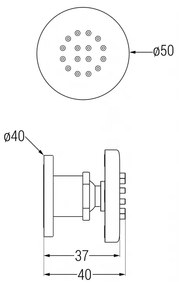 Mexen - podmietková sprchová tryska, okrúhla 50 mm, biela, 79361-20
