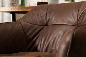 Barová stolička Loft starožitná hnedá lakťová opierka