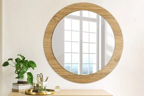 Okrúhle ozdobné zrkadlo Textúra dreva fi 70 cm
