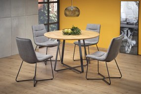 AKCIA Čierny jedálenský stôl s dubovou doskou NOCTURNE 120x120 II. akosť