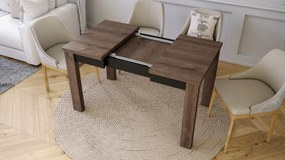 FONTE Dub Hnedý / Čierny Mat - KLASICKÝ STÔL DO KUCHYNE/OBÝVACEJ IZBY 110x75 ROZKLADANÝ DO 155 cm!