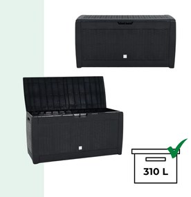 Prosperplast Odkladací box RATO, 310l, 119x48x60cm, antracitová