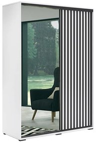 Skriňa Atena biela/lamela čierna 200x215x62