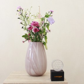 Bloomingville Exkluzívny set: váza Ennis Rose + aranžovací krúžok Hanataba