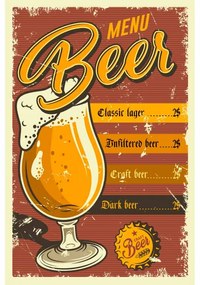 Ceduľa Beer Menu