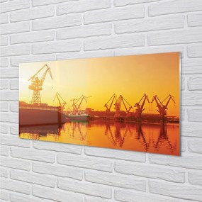 Sklenený obraz Gdansku svitania 125x50 cm
