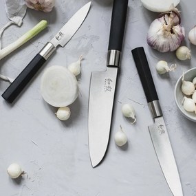 Kai Súprava 3 nožov Wasabi Black – univerzálny malý, univerzálny veľký a santoku