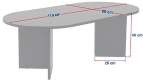 Konferenčný stolík Sable White