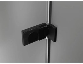 Mexen Lunar-F, skladacie ľavé sprchové dvere 140 cm, číre sklo, čierny profil, 836S-140-050-70-00-L