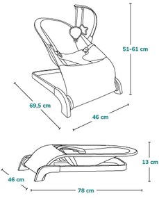 Lionelo - Detská hojdačka LILAC béžová