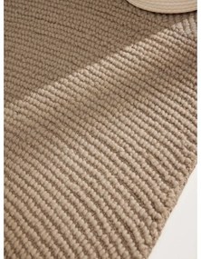 Béžový ručne tkaný vlnený behúň 80x200 cm Eleni Light Beige – Hanse Home