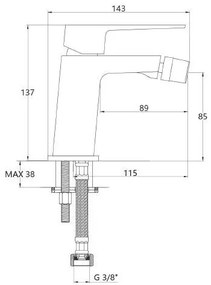 Invena Paros, stojanková bidetová batéria, čierna matná, BB-09-004-A