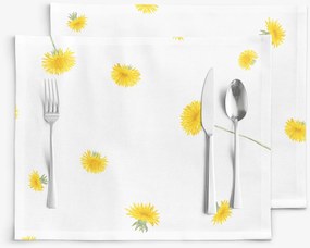 Goldea prestieranie na stôl 100% bavlnené plátno - púpavy - sada 2ks 30 x 40 cm