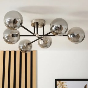 Brilagi - Prisadený luster MALIVA 6xE14/15W/230V matný chróm/dymový