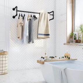 Nástenný stojan na oblečenie 2 ks HSR64BK-02