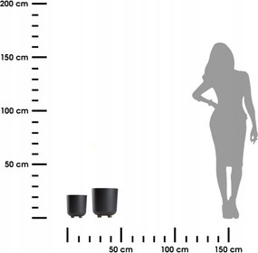 Sada 2 ks květináčů Terra 21x19,3/27,4x24,2 cm antracitová