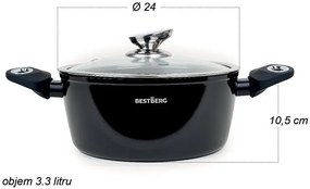 MEGAKOMBO Multifunkčný kuchynský robot BestBerg BBR-1900B + 15dielna sada riadu s mramorovým povrchom BestBerg BBN-1015A / čierna