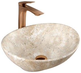 Rea Sofia Savana Mat, umývadlo na dosku 410x345x150 mm, imitácia kameňa, REA-U6361