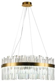 LED Stmievateľný luster na lanku LED/110W/230V 3000-6500K zlatá + diaľkové ovládanie