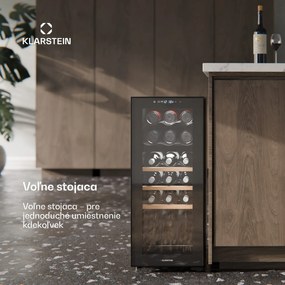 Klarstein Bovella 18 Duo+, dvojzónová vinotéka, 50 l, 18 fliaš, sklenené dvierka