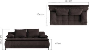 Rozkladacia pohovka Sweet, hnedá espresso látka