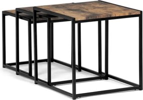 Sada 3 konferenčných stolíkov old wood AF-3003 OLW