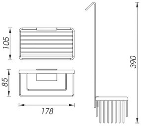 NIMCO Ki 14015H-26 - Nástenná polica do sprchy KIBO lesklý chróm