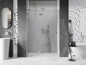 Mexen, Mexen Lunar L ľavé otočné sprchové dvere 140 cm, transparentné, chróm - 834L-140-000-01-00-L