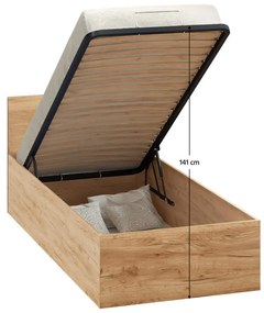 Jednolôžková posteľ 90 cm Discutibles (dub craft zlatý) (s roštom) (s úl. priestorom). Vlastná spoľahlivá doprava až k Vám domov. 1116311