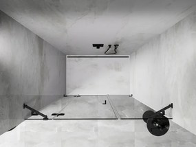 Mexen Lunar, ľavé otočné sprchové dvere 160 cm, 8mm číre sklo, grafitový profil, 834S-160-050-95-00-L
