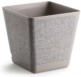 PLASTOVÝ KVETINÁČ PILEA TX 18X18 CM BÉŽOVÁ