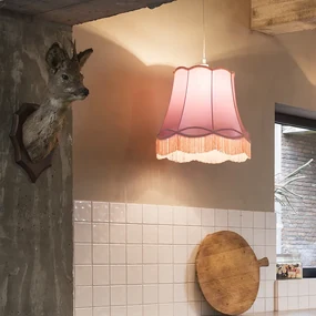 Retro závesné svietidlo ružové 45 cm - Granny