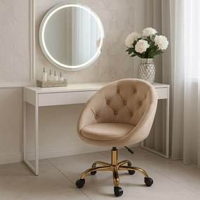 Zamatové kancelárske kreslo RUNDO ružová