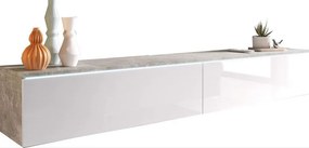 XXXLutz NÍZKA KOMODA, sivá, biela s vysokým leskom, 180/30/33 cm P & B - Online Only drobný nábytok - 002778000508