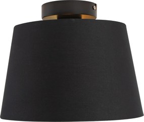 Stropné svietidlo s tienidlom z bavlny čierne so zlatom 25 cm - Combi Black