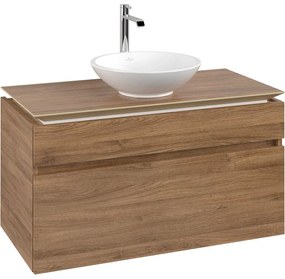 VILLEROY &amp; BOCH Legato závesná skrinka pod umývadlo na dosku (umývadlo v strede), 2 zásuvky, 1000 x 500 x 550 mm, Oak Kansas, B57200RH