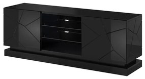 TV stolík Agnes 160, Osvetlenie: osvetlenie LED, Farby: biela / biely lesk